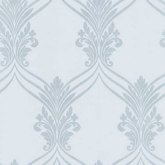 Blue Gray Chandelier Swag Damask Victorian By Wallpaperyourworld