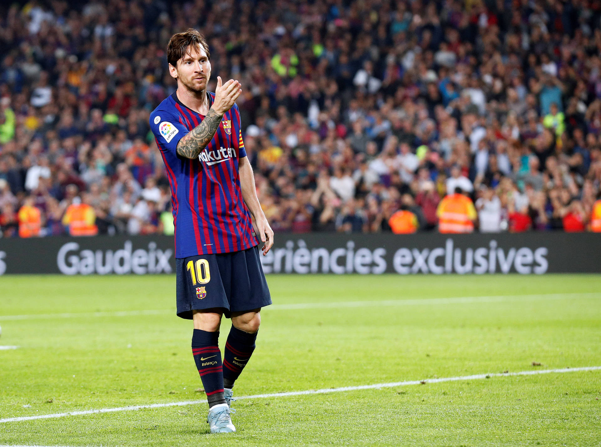 Lionel Messi On Field Evcohsdzm56pamov Wallpaper