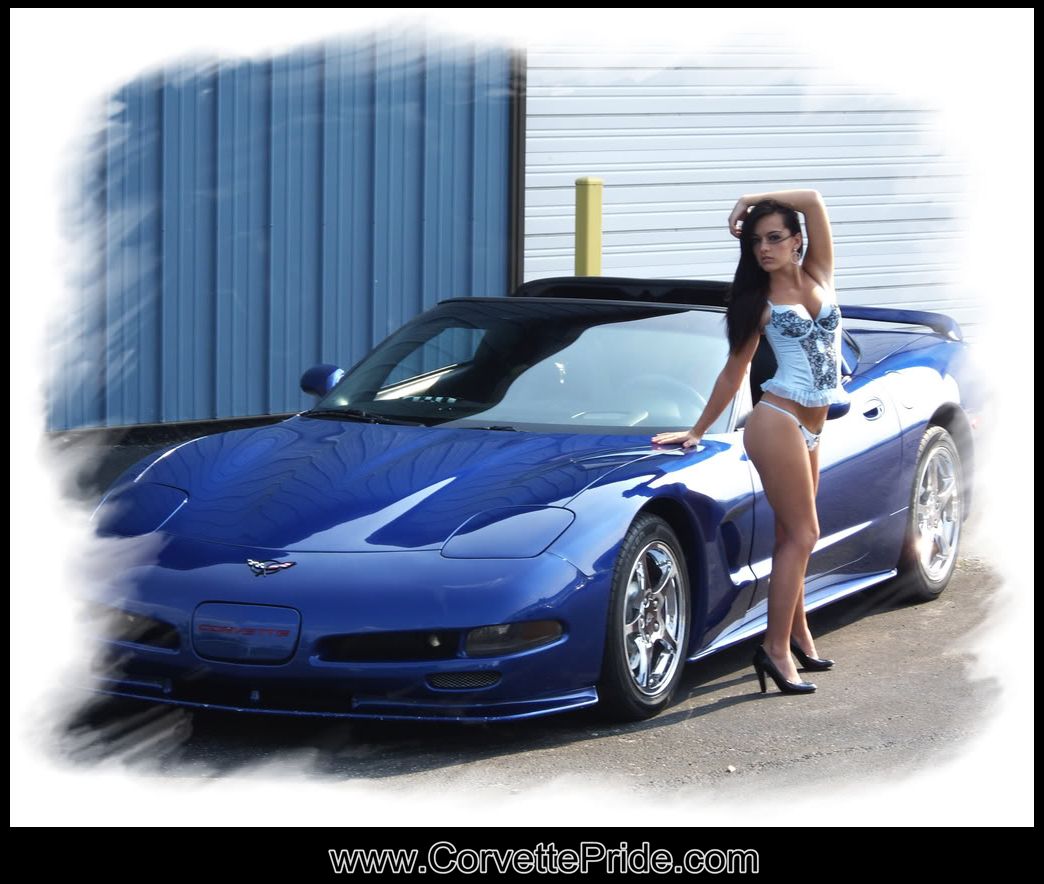 Blue C5 Corvette Girl Latina Pride Pictures