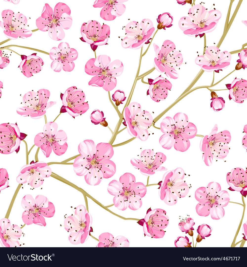 Spring Flowers Wallpaper Royalty Vector Image