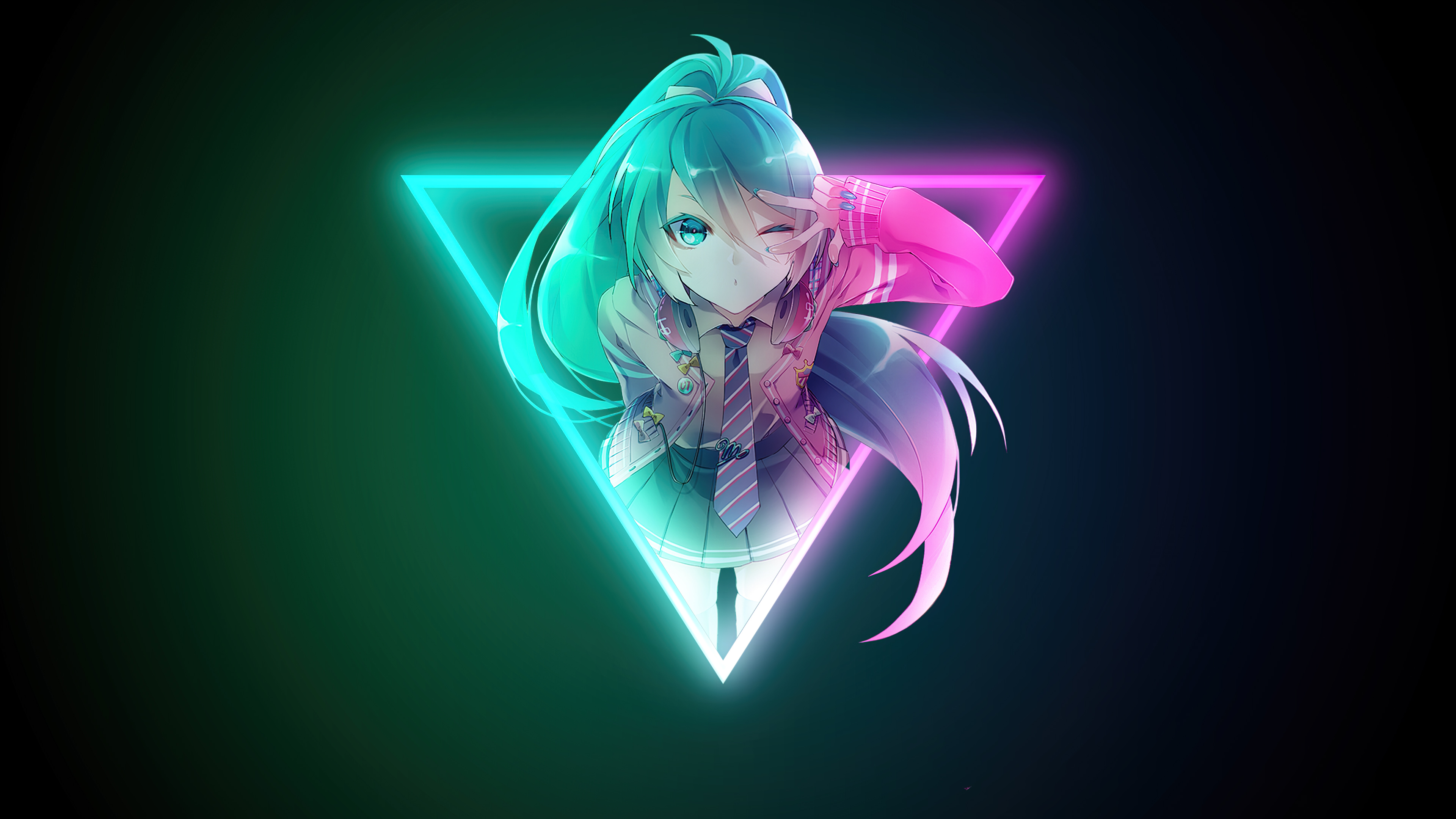 Anime Girl Retro Minimal 4k Wallpaper HD