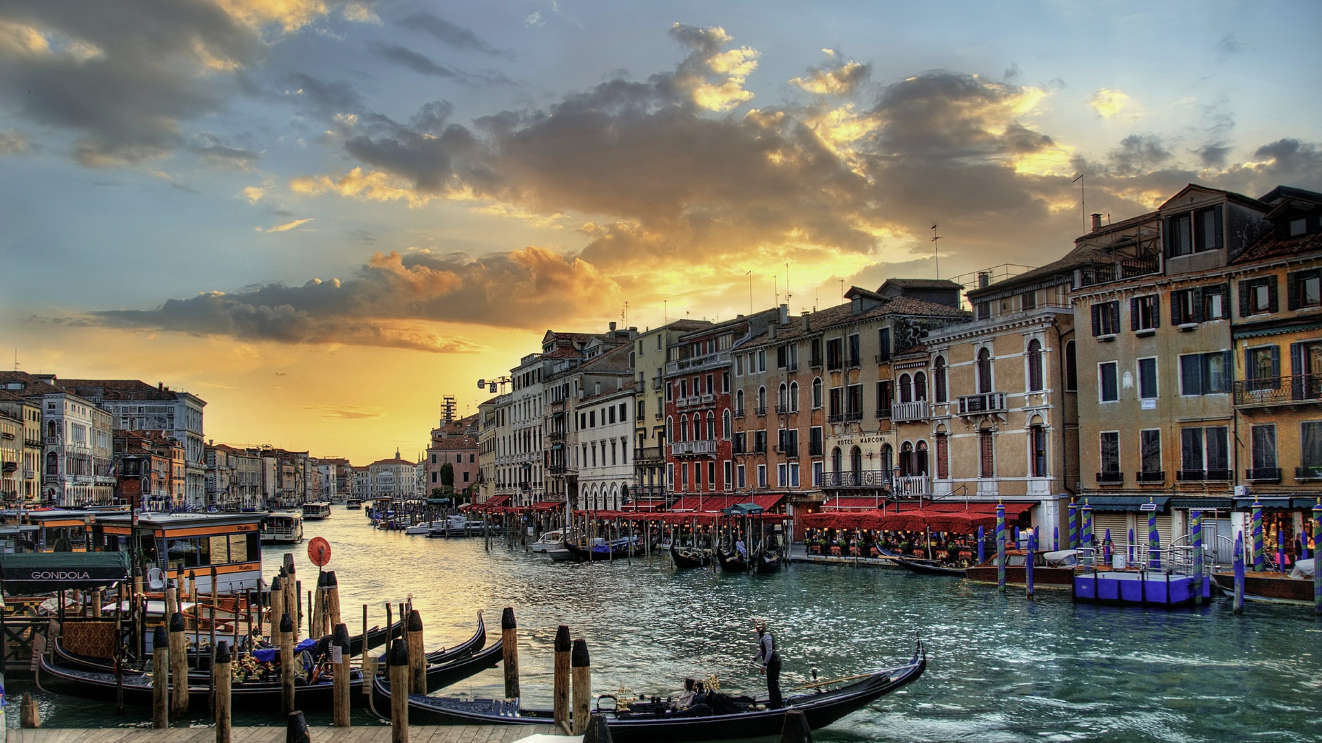 Download wallpaper 1920x1080 italy venice houses canal hdr 1920x1080