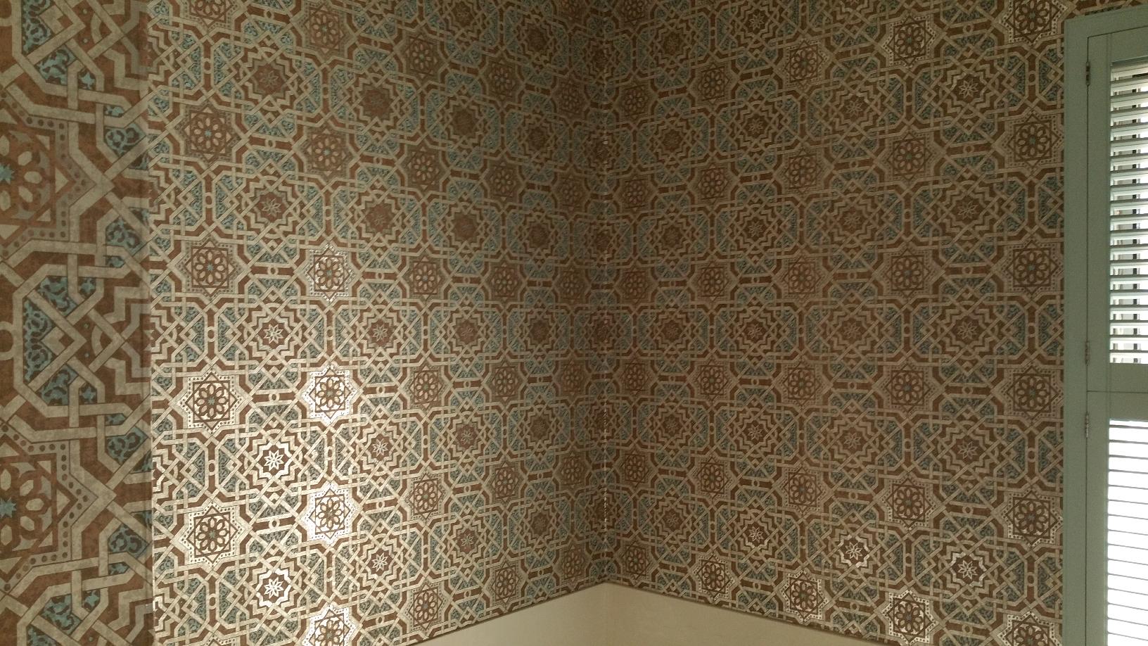 Outdated Old Patterned Wallpaper Gold Moroccan Phoenix Arizona Home