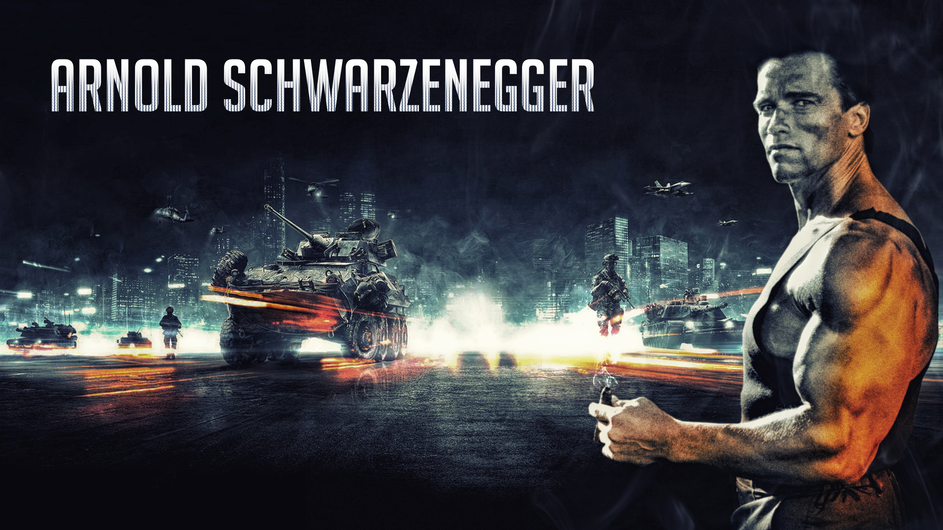 Arnold Schwarzenegger Wallpaper Battlefield Tanks Soldiers HD