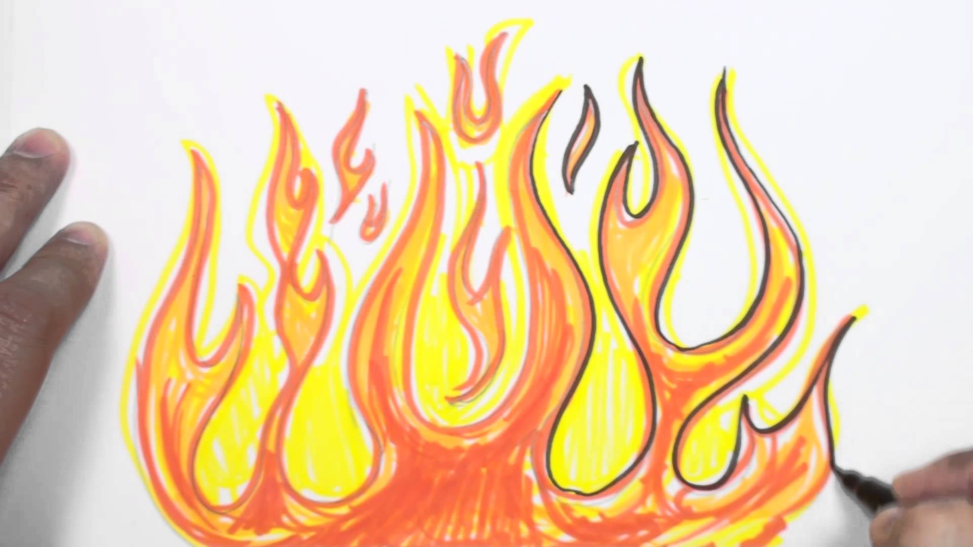 How to Draw Flames   Graffiti Fire Drawing Lesson   MAT