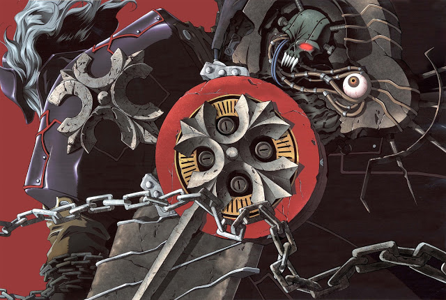 Gungrave weapon chain eyeball skull cross male guy anime hd wallpaper
