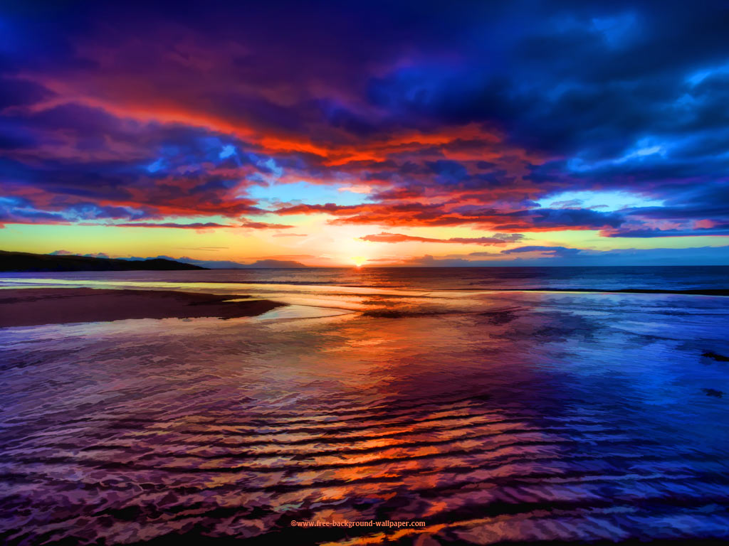 Beautiful Wallpaper Of A Sunset Over The Beach At Red Point On