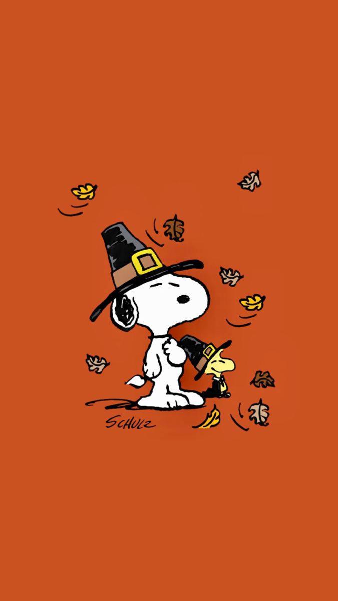 Peanuts Thanksgiving Autumn Pilgrims Wallpaper