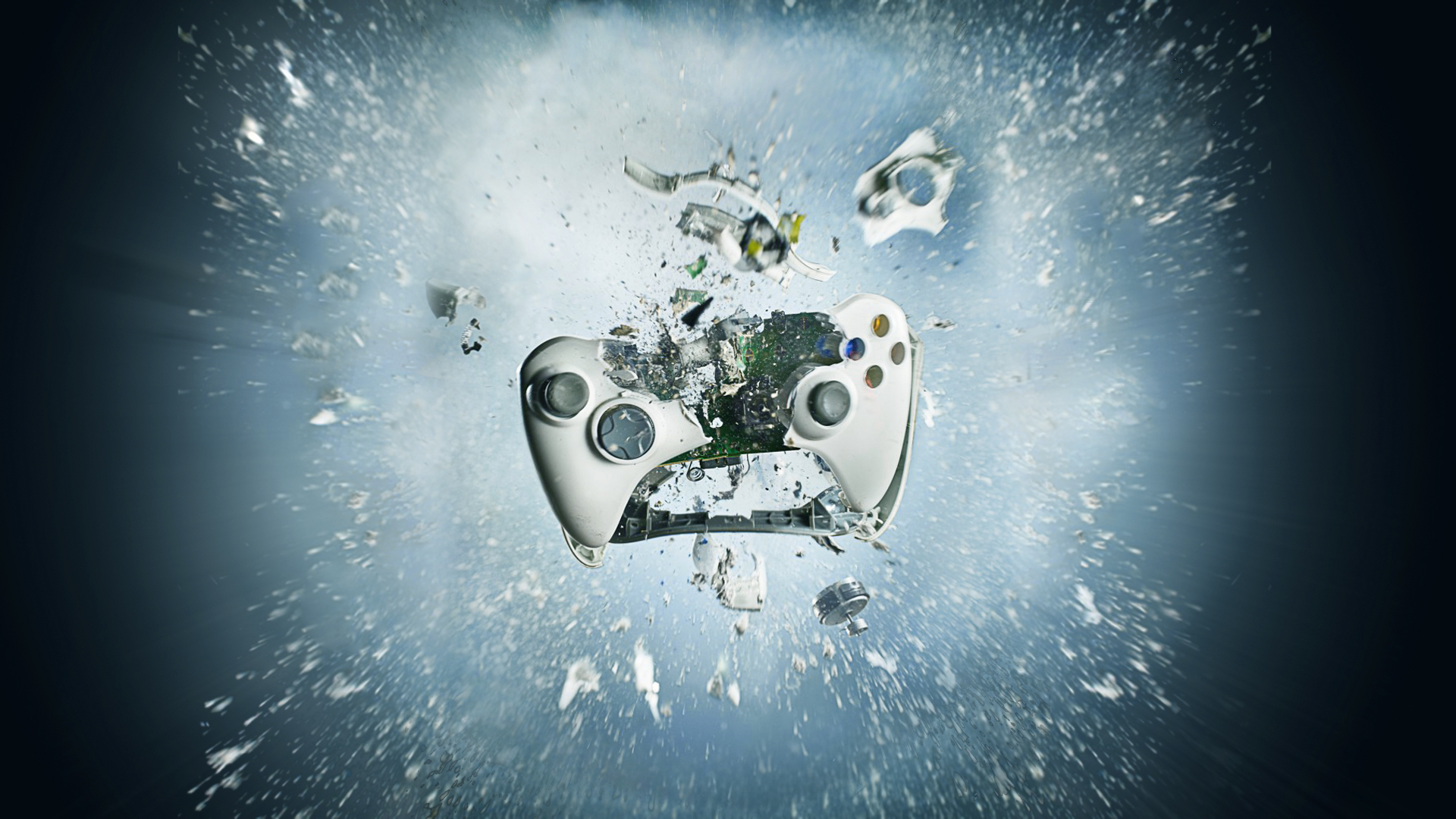 Exploding Xbox Controller Wallpaper
