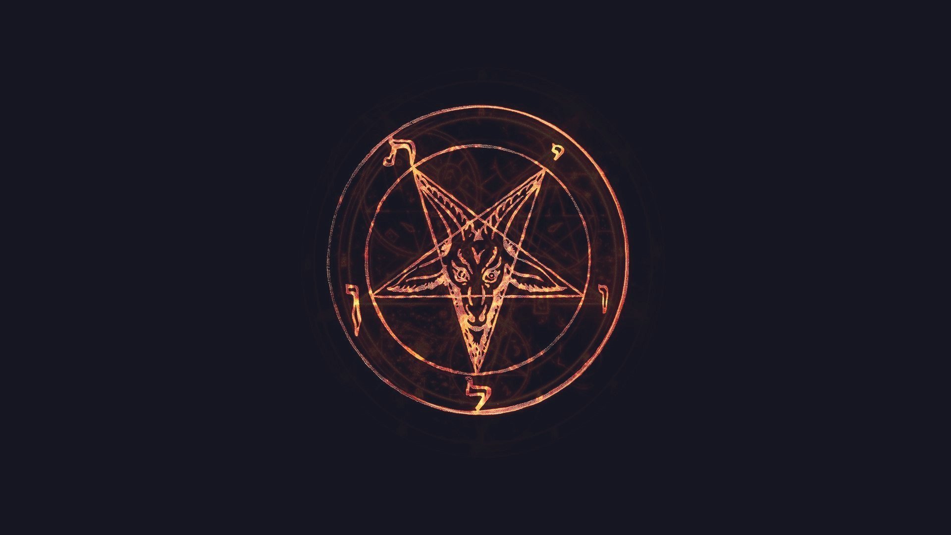 Pentagram Lucifer Satan Glow HD Wallpaper