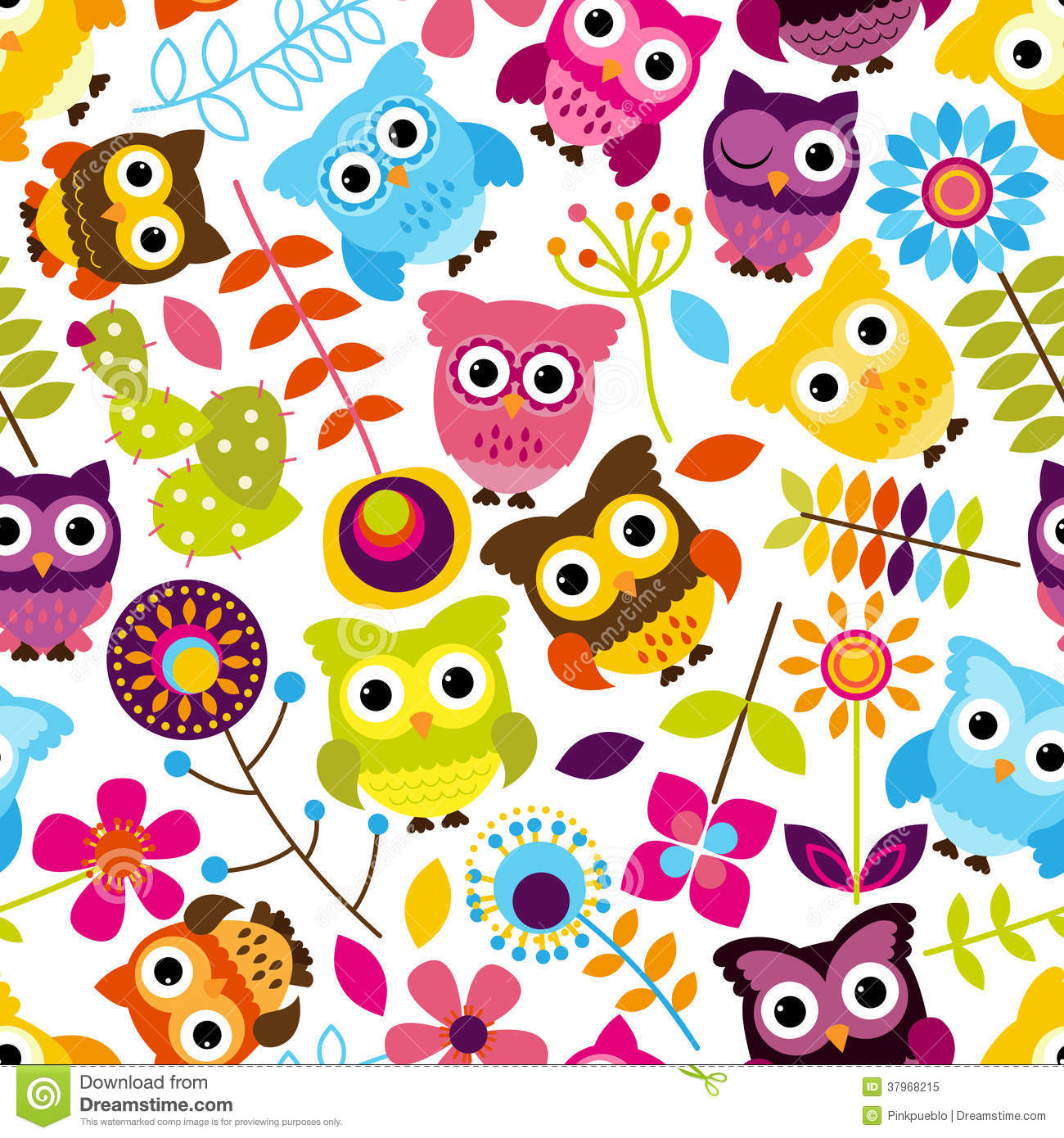 Cute Owl Background Vector Background