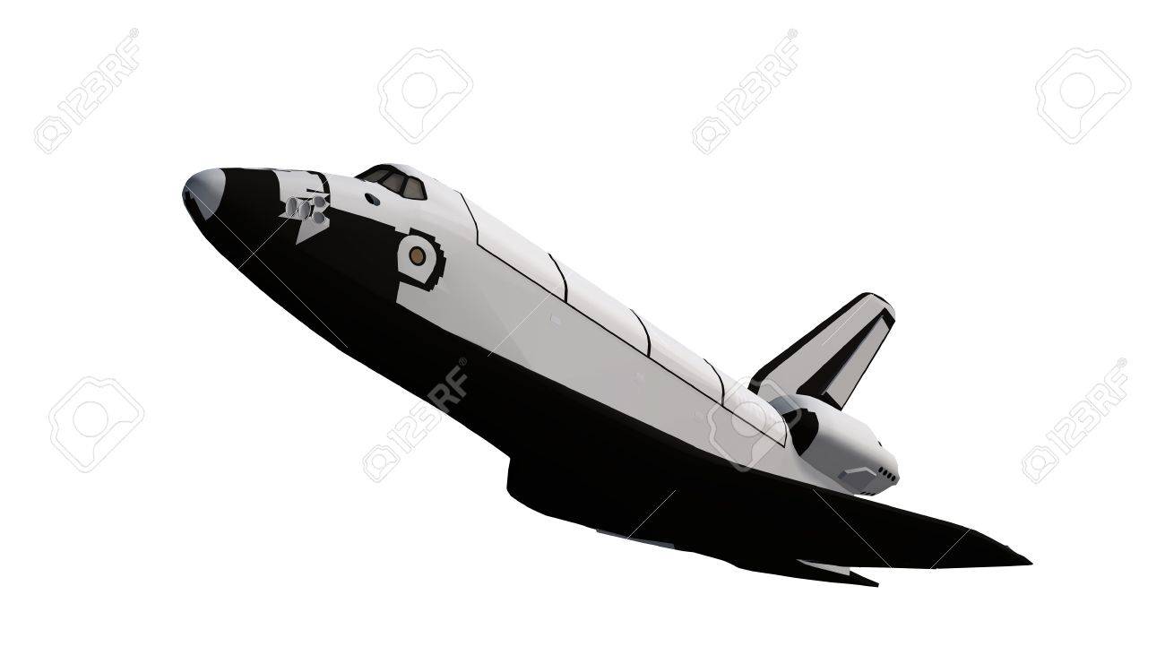 Space Shuttle Isolated On White Background Stock Photo Picture