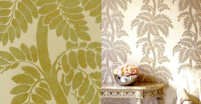 Anna French Glamour Wisteria Green Wiswp063 Wallpaper