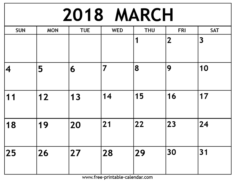 March 2018 calendar   Download Printable Calendars 970x750