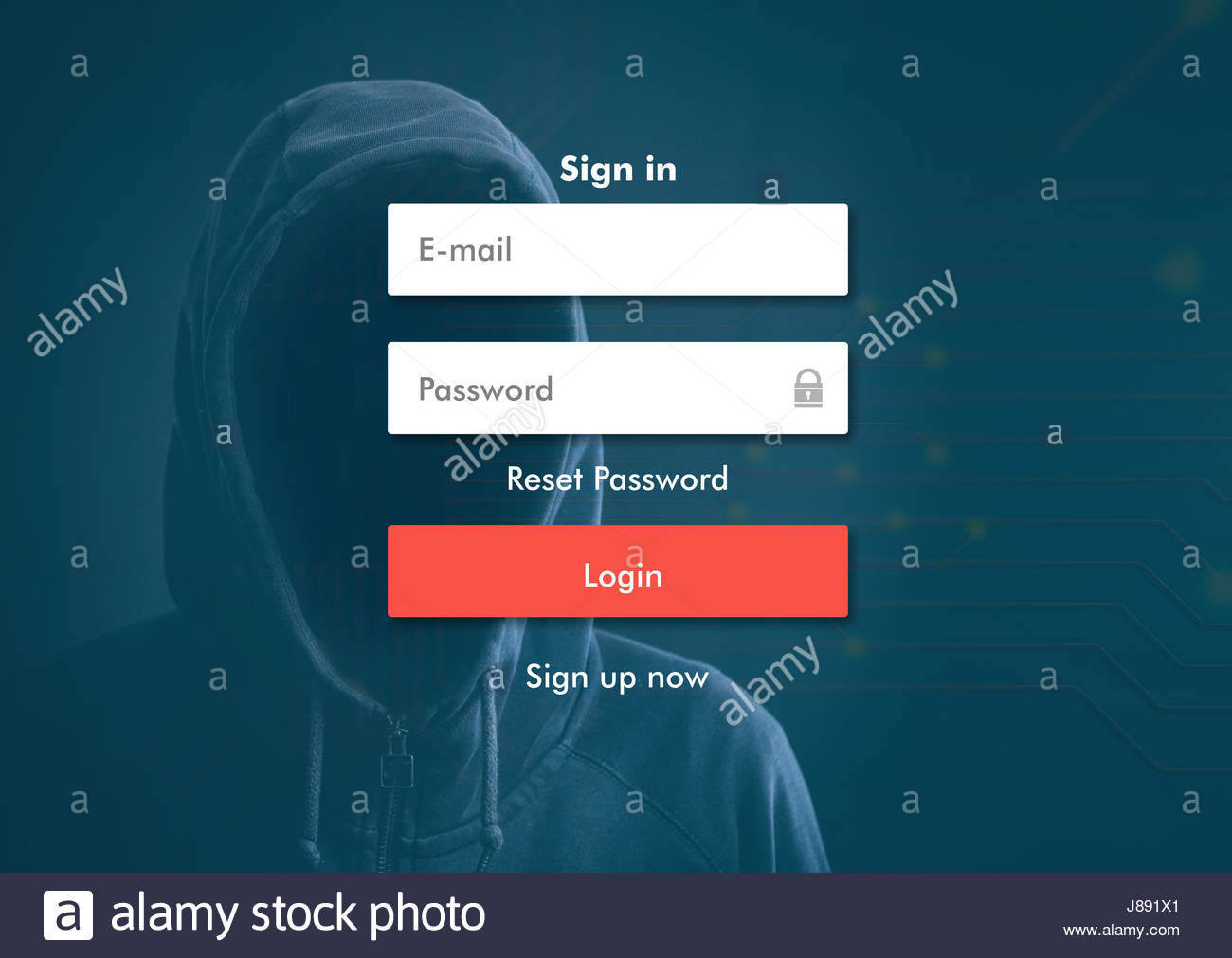 Inter Security Concept Hacker On Background Login Screen