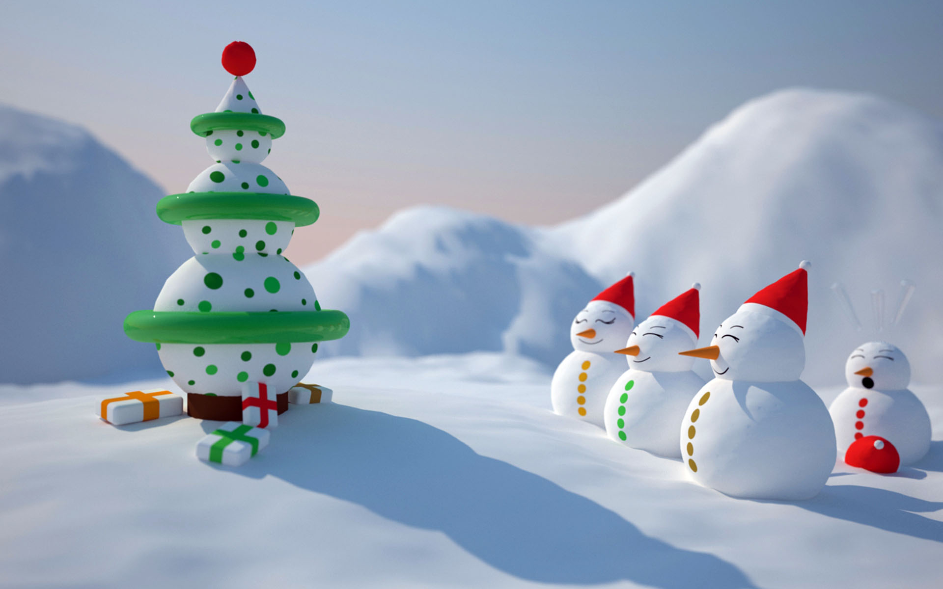 Tree Christmas Snowman Wallpaper For Desktop Chainimage