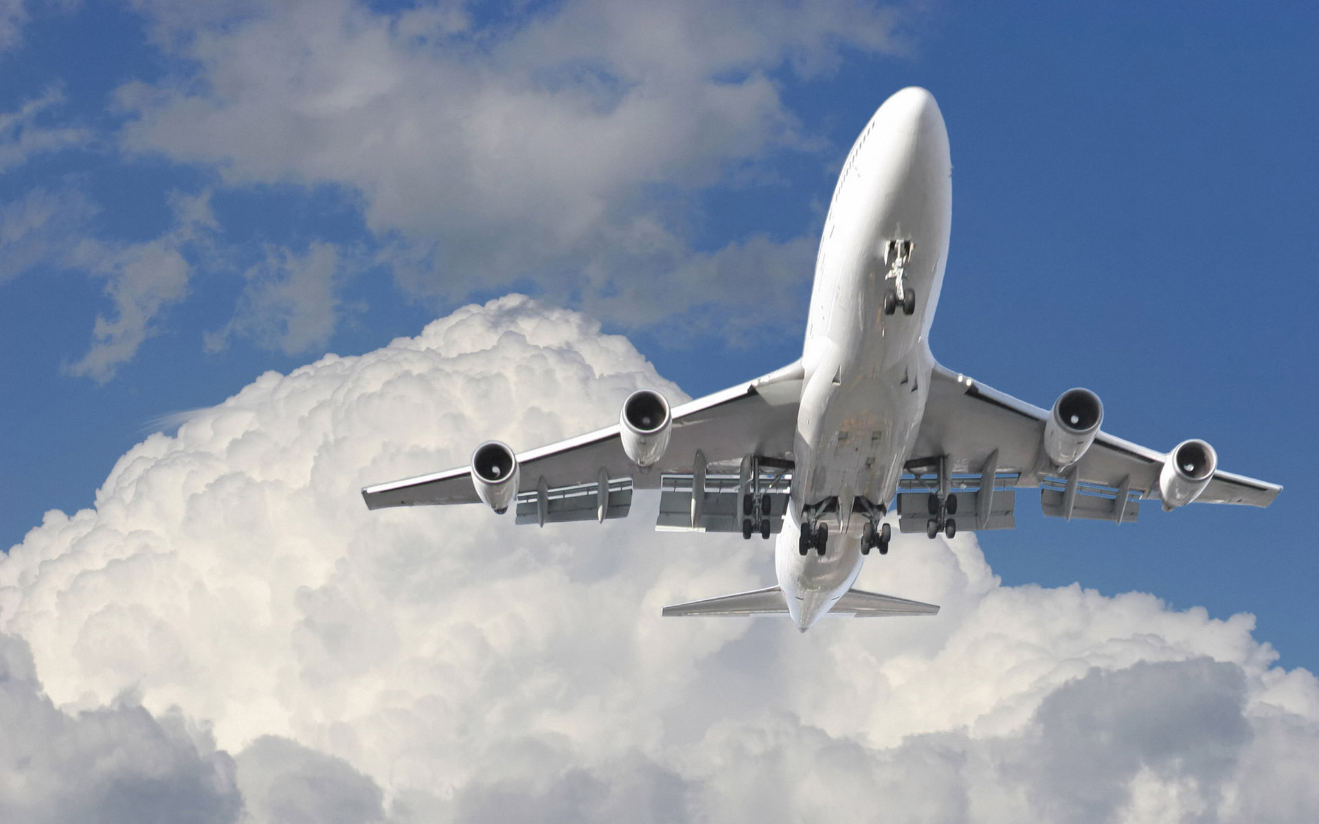 Boeing Foto Altezza Volante Nuvole Cielo Aereo