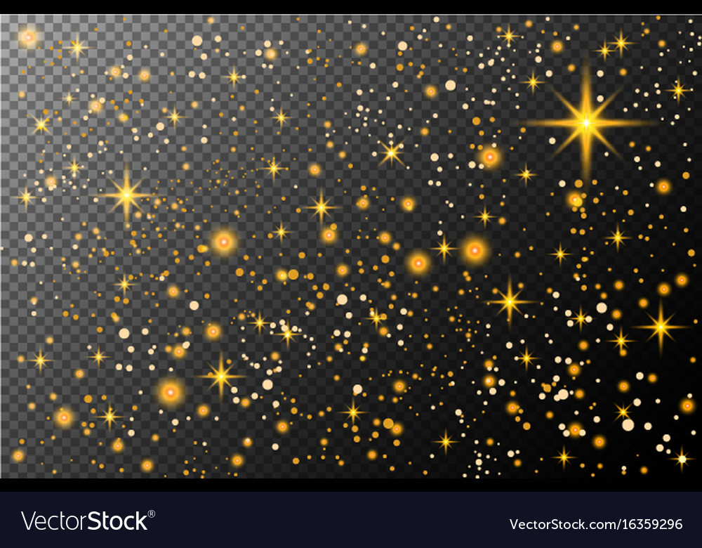 Cosmos Gold Glitter Particles Background Effect Vector Image