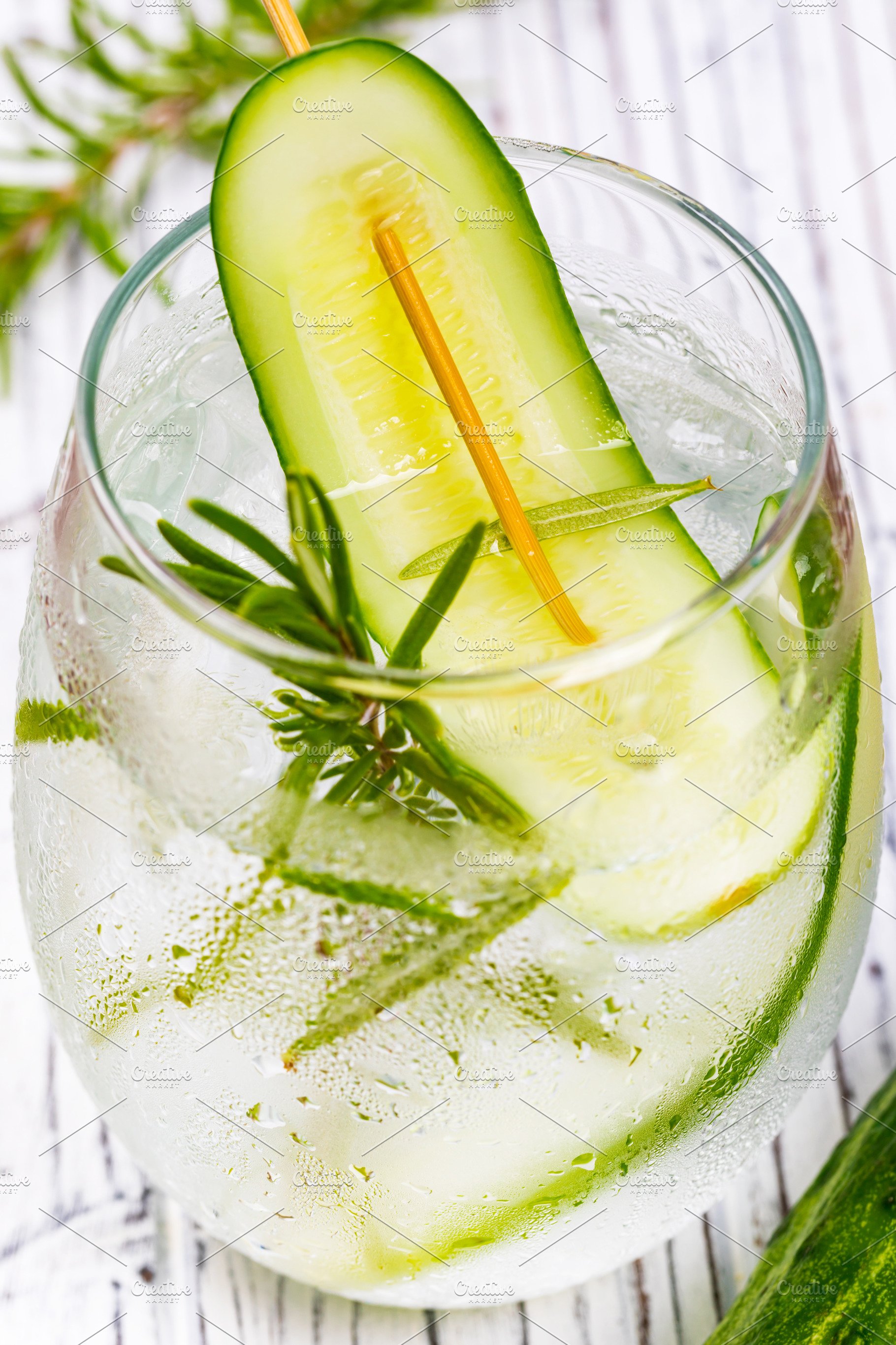 Cucumber Detox Water Background High Quality Food Image