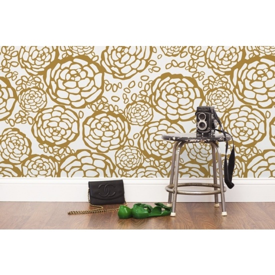 Oh Joy For Hygge West Petal Pusher Wallpaper White Gold