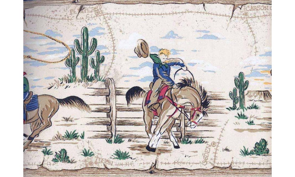 Home Boys Western Rodeo Ranch Wallpaper Border