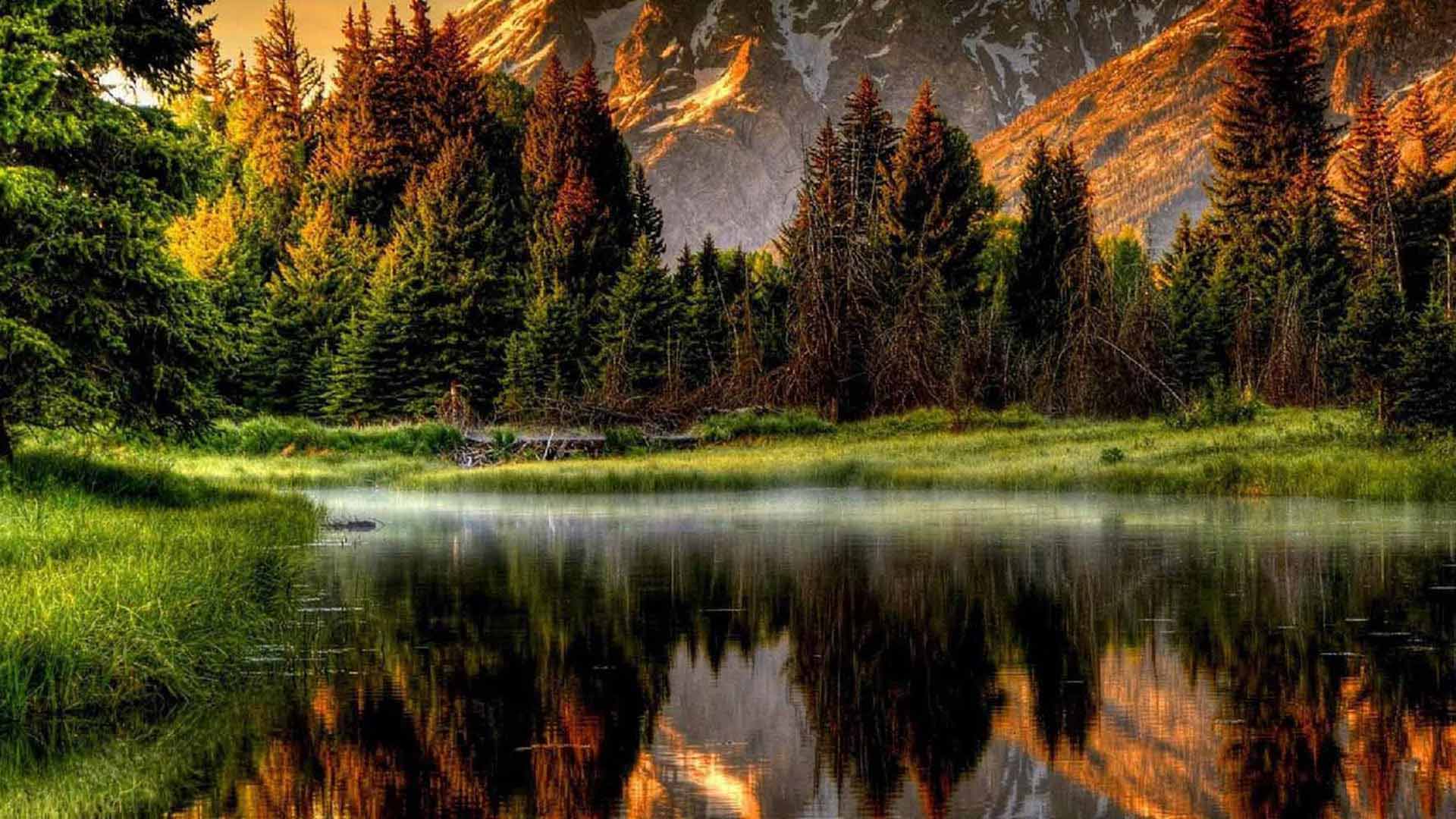 Reflected Mountain Scene Best Nature Wallpaper