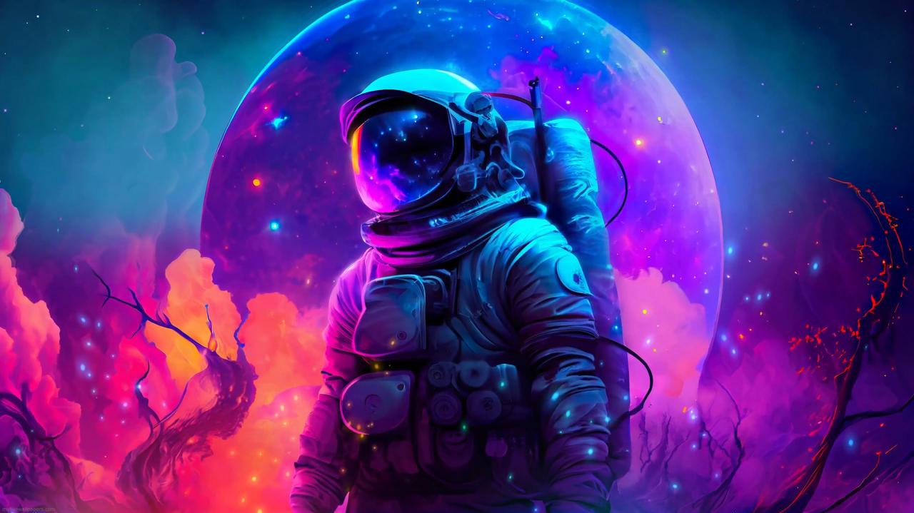 Astronaut Neon Pla 4k Live Wallpaper By Livewallpaperpc On