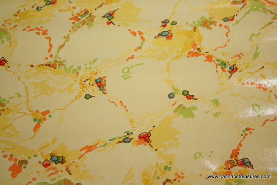 S Vintage Wallpaper Faux Marble Finish Of Yellow Orange And