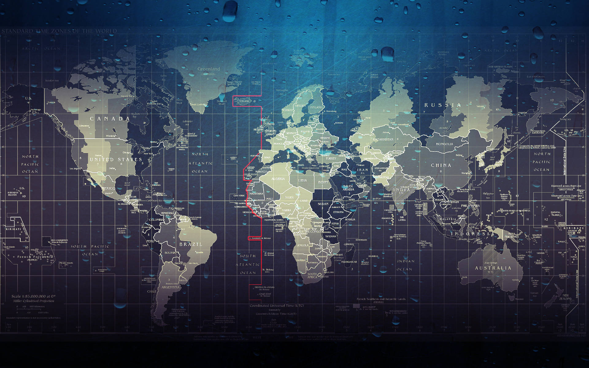 Maps Water Drops World Map Wallpaper