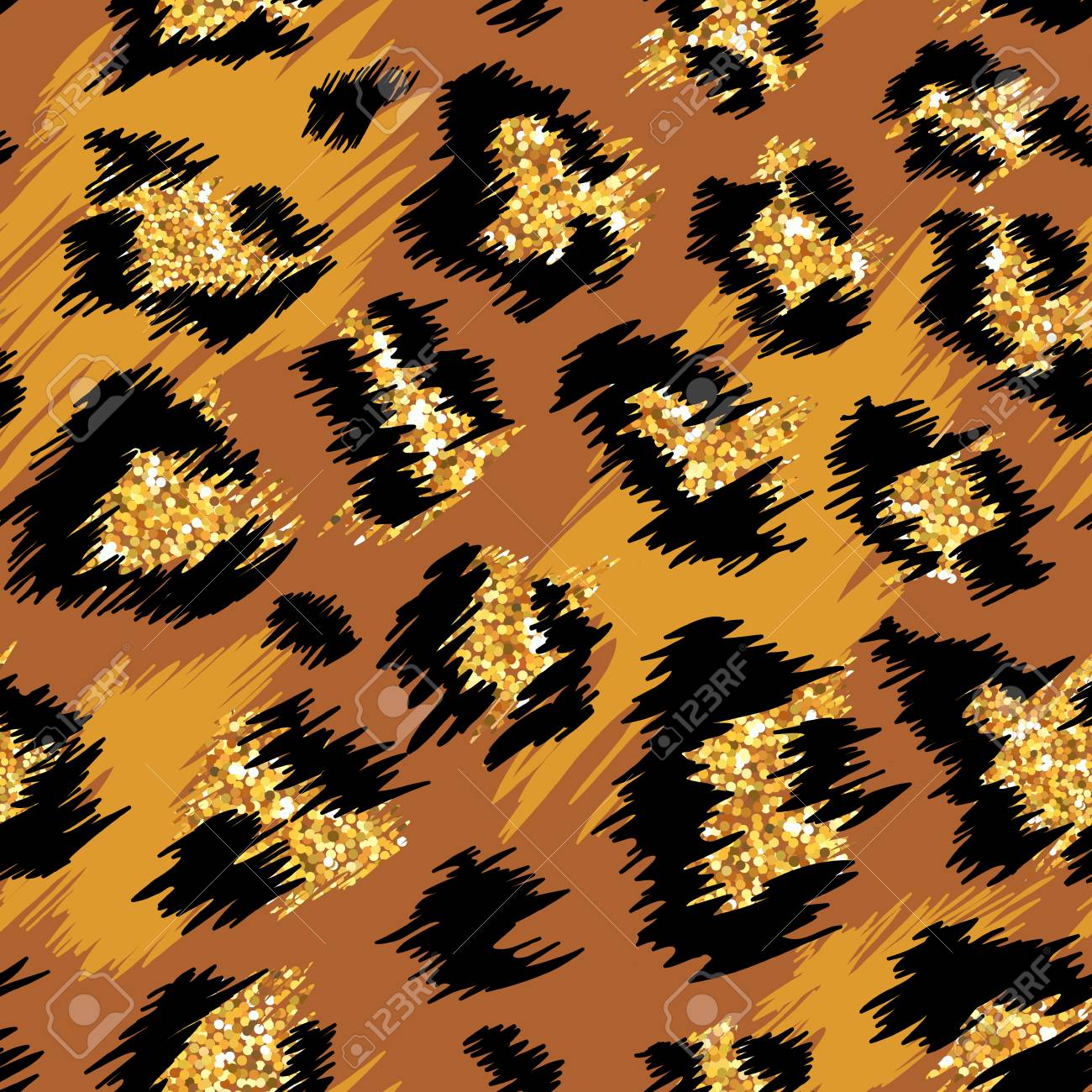 Fashionable Leopard Seamless Pattern Stylized Spotted