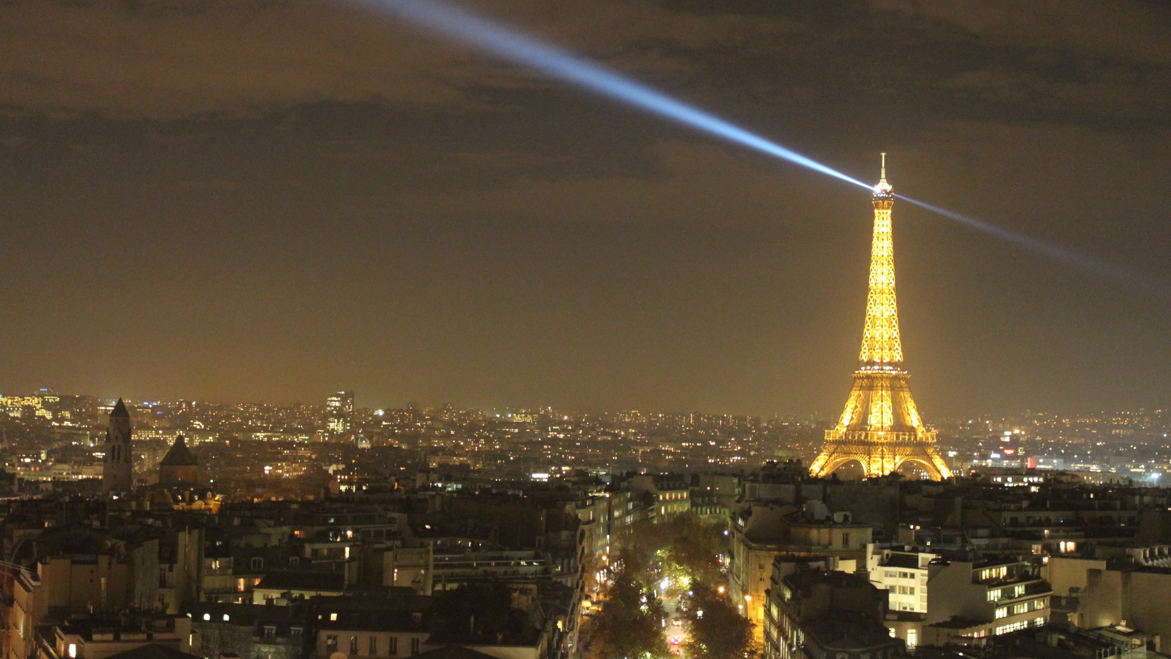 Wallpaper 3840x2160 Paris France Eiffel tower night City lights 4K