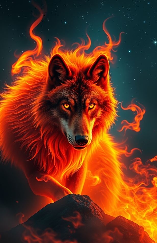 Fire Wolf Wallpaper