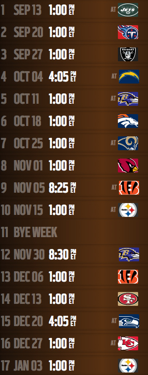 Cleveland Browns Schedule Printable Wallpaper HD