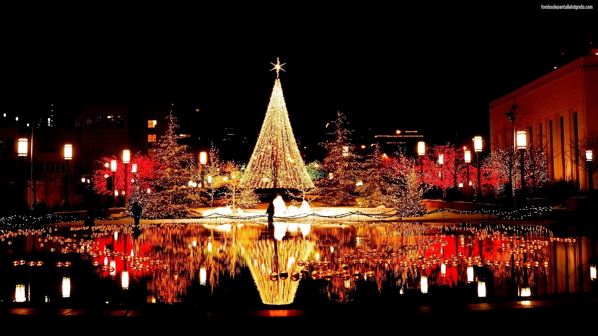 Descargar Imagen Christmas Reflection Light 1080p HD Wallpaper