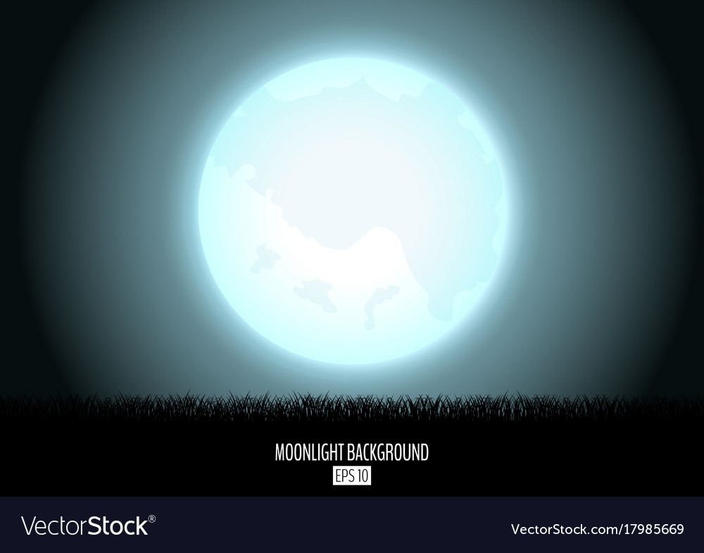Midnight Fool Moon Abstract Background With Black Vector Image
