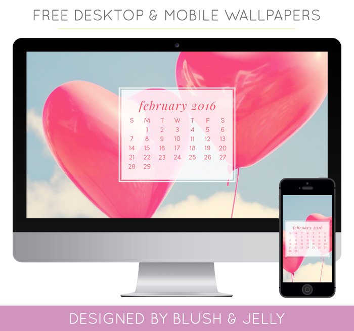 Here February Calendar Desktop Wallpaper