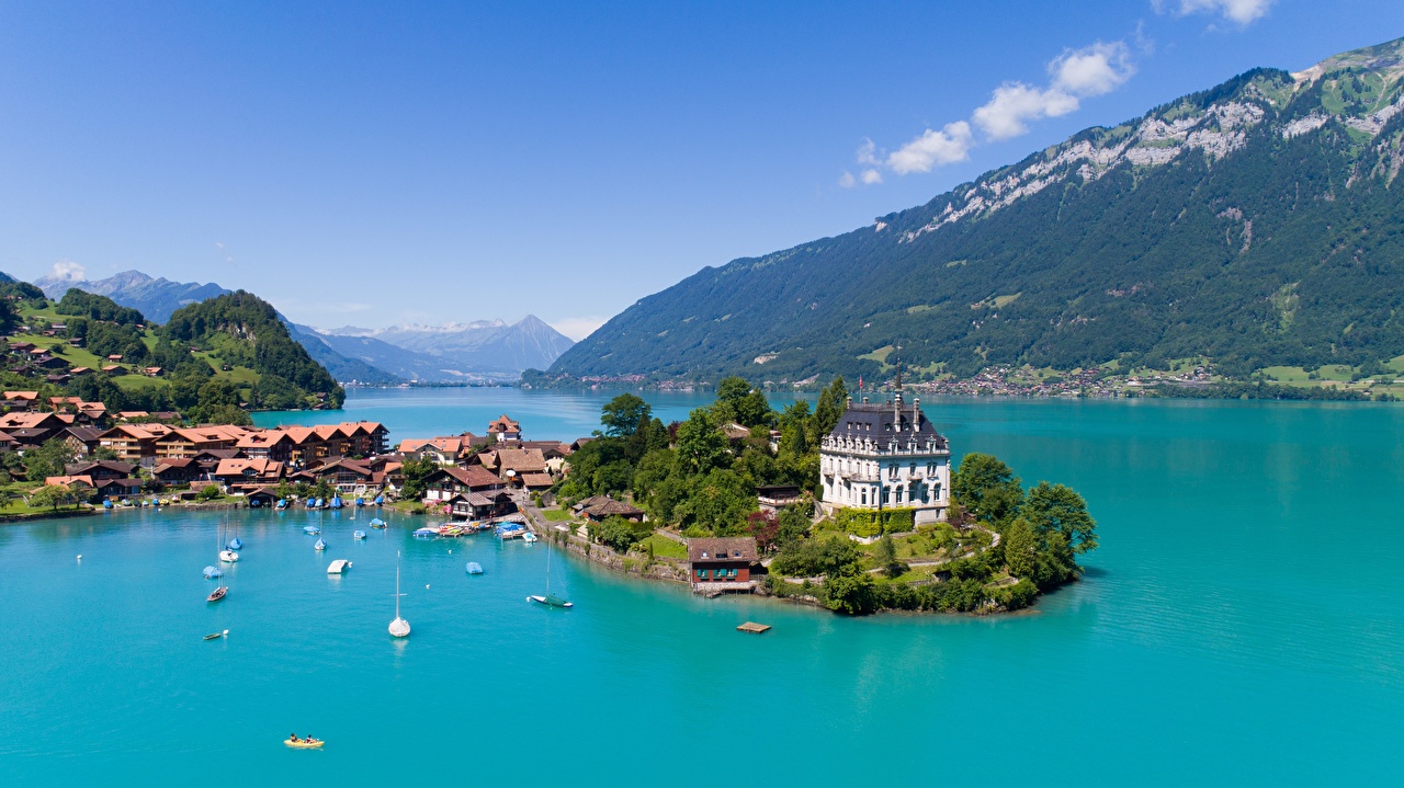 Wallpaper Villa Alps Switzerland Lake Brienz Canton Of Berne Nature