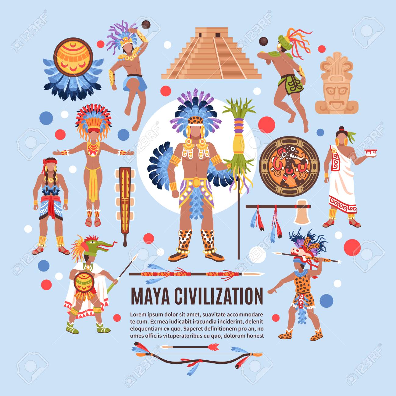 Maya Civilization Background Position Of Ethnic Human