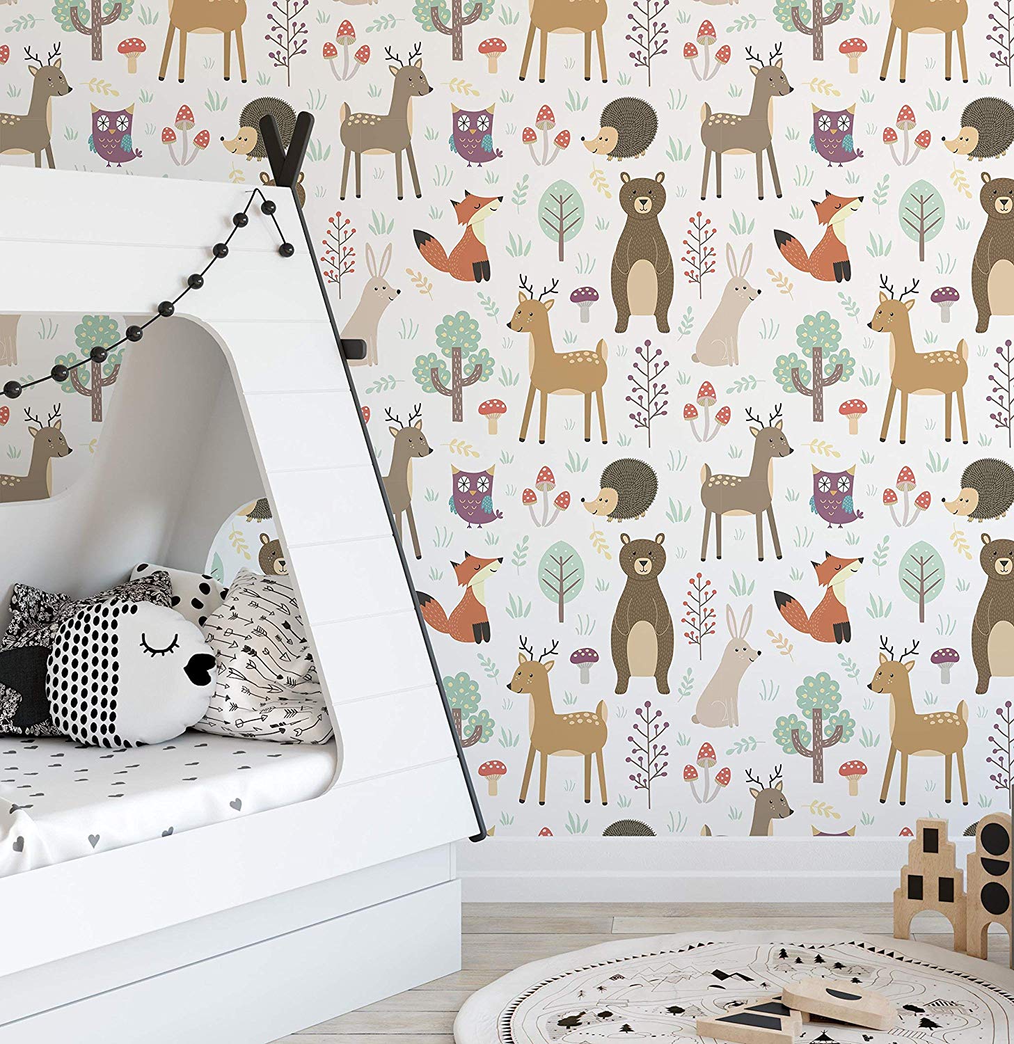 Amazon Forest Animals Removable Wallpaper Colorful Self