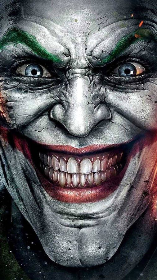 3d Joker iPhone Smiling Close Wallpaper