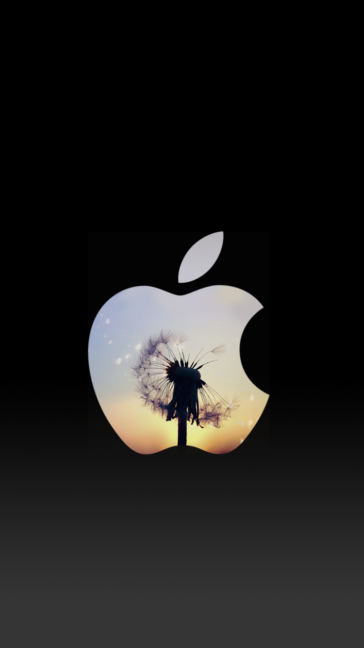 Apple Logo Dandelion Lock Screen Wallpaper Png