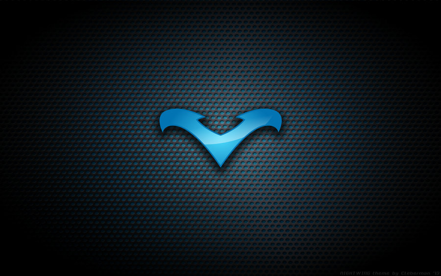 Red Logo Wallpaper Nightwing Classic Blue Wall V1
