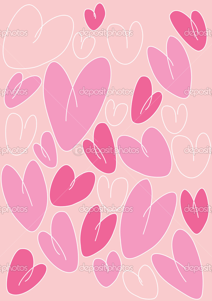 Cute Pink Heart Wallpaper Background Stock