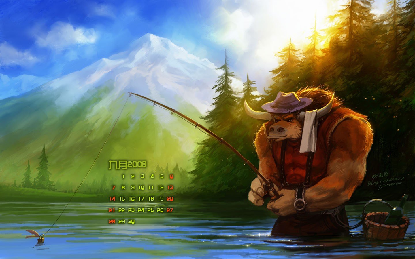 World Of Warcraft Tauren Fantasy Art Fishing Wallpaper HD
