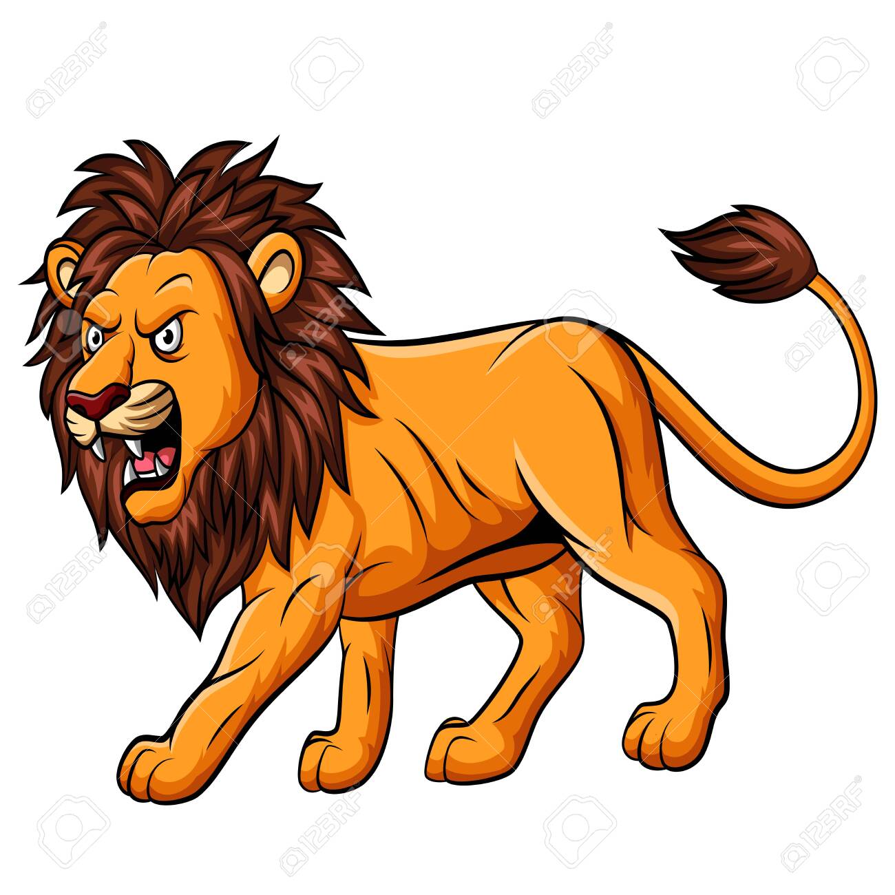Free download Cartoon Roaring Lion Mascot On White Background Royalty ...