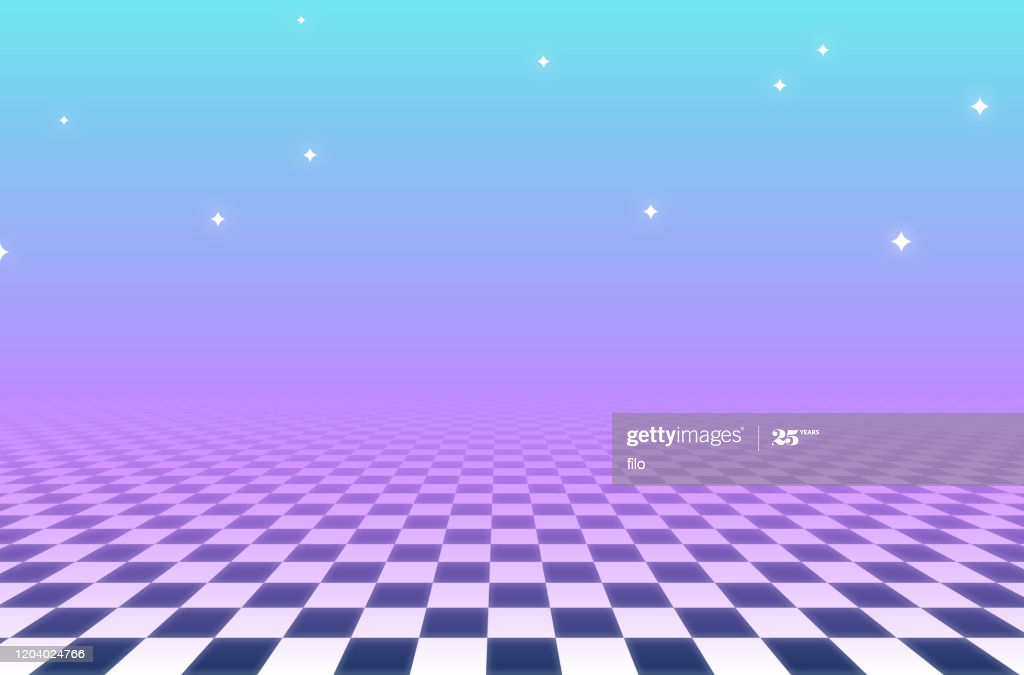 Vaporwave Abstract Checkered Background High Res Vector Graphic