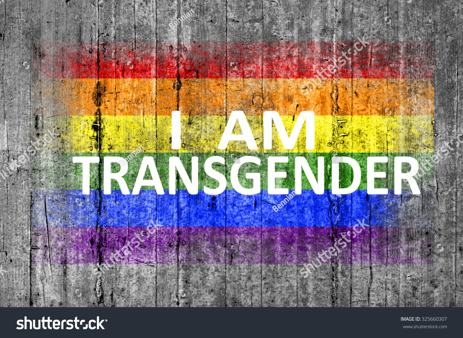 I Am Transgender And Lgbt Flag Painted On Background