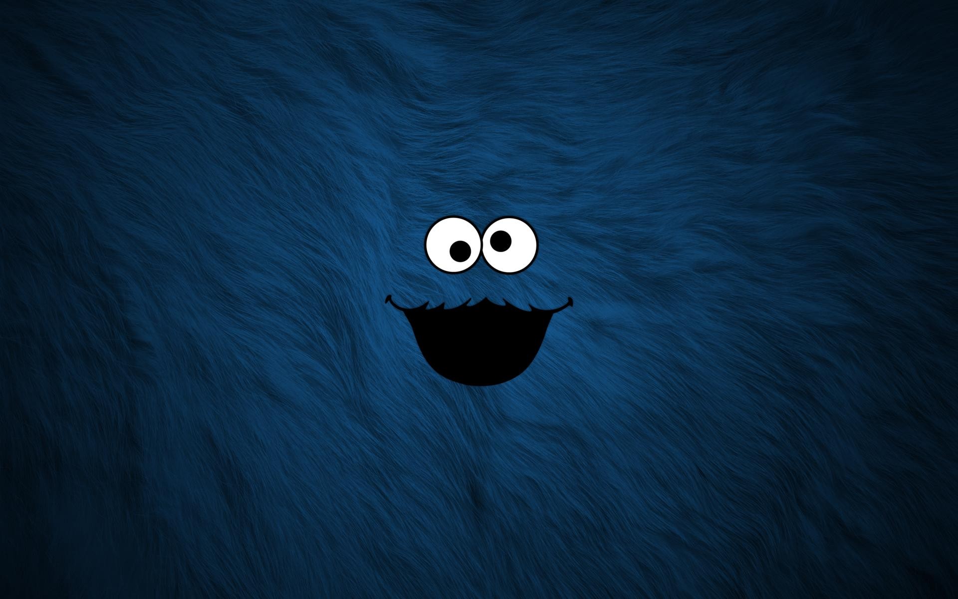 Wallpaper Blue Cookie Monster Sesame Street Smiles