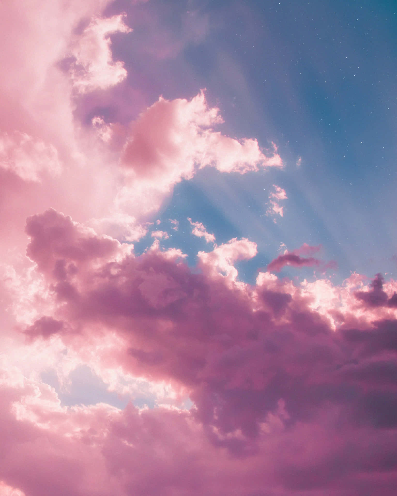Pink And Blue Clouds Wallpaper
