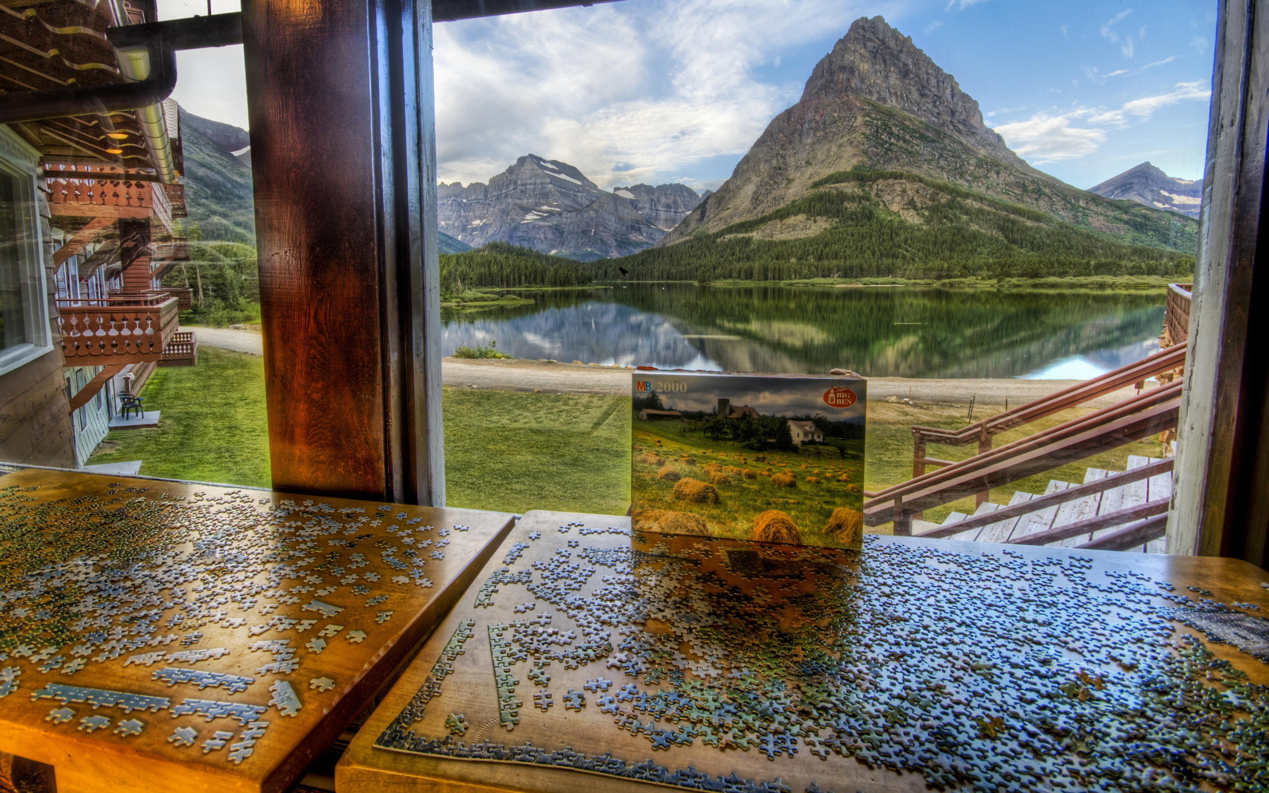 Puzzling Over Beauty Glacier National Park Widescreen Wallpaper